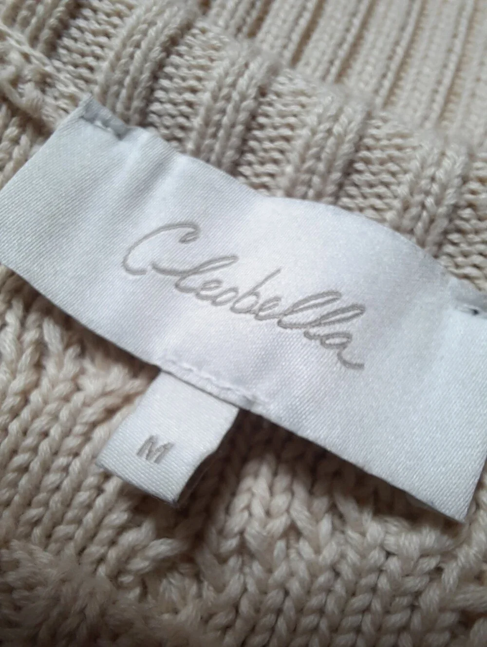CLEOBELLA Chunky Cable Knit Handmade Sweater 100% Organic Cotton Dolman